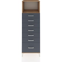 Kronos Dolap Tek Raflı 7 Çekmeceli 60x59x182 Çam-antrasit Çam