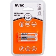 Avec 600 mAh AAA Ni-MH Şarj Edilebilir İnce Kalem Pil 2'li