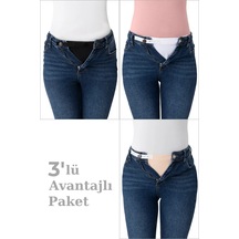 Astrid T Giyim Desteği Gebe Hediyesi Hamile Pantolon Bel Genişletici - Kadın Pantolon Genişletici, 3'lü Paket 3 Renk
