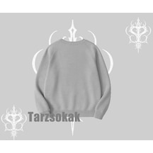 Startmore Missing Cat Baskılı Biskilet Sweatshirt Gri