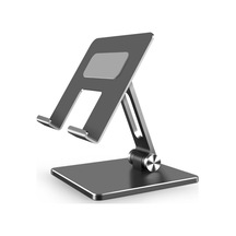 Monyee Gri Alüminyum Evrensel Cihaz Tutucu: Masaüstü Telefon/tablet İçin Katlanabilir, 180 Açı Ayarlanabilir, Yükleme Portu Desteği