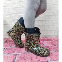 Çağrı Leopar Desenli İçi Kürklü Kız Çocuk Kar Yağmur Çizmesi 001