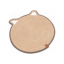 Gobypet Jüt Kulaklı Yuvarlak Kedi Köpek Mama Yatak Önü Paspası Hasır Kedi Matı 40 x 40 CM