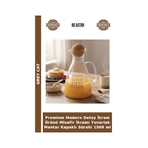 Premium Modern Detay İkram Ürünü Misafir İkramı Yuvarlak Kapaklı Sürahi 1500 Ml