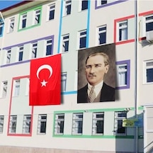 Atatürk Posteri ve Türk Bayrağı Raşel Kumaş 150x225 cm -3