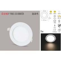 Cata Ct-5146 9 Watt Slim Led Panel Alüminyum - Beyaz Işık