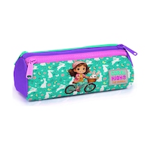 Coral High Kids Mor Pembe Bisikletli Kız Desenli Üç Bölmeli Kalem Çantası 22147 Mor - Pembe