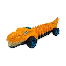 Timsah Araba - Otomatik Hareketli Sesli Işıklı 32 Cm - Turuncu Timsah Lisinya