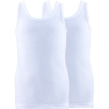 Blackspade 9396 Çocuk Erkek 2 Li Paket Atlet Beyaz Beyaz