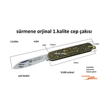 Sürmene Çakı Sarı Cep Çakısı Yaylı Anahtarlık Halkalı