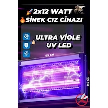 Sinek Öldürme Cihazı Elektrikli Sinek Öldürücü Uv Işıklı Sinek Yakalayıcı 2x12 Watt 100 Metre