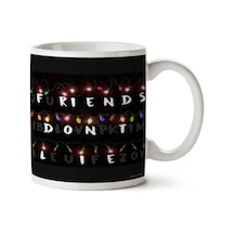 Stranger Things Arkadaşım İki Tarafı Baskılı Kupa Bardak Çok Renkli