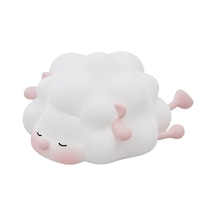 Sevimli Koyun Başucu Uyku Işığı Çocuk Yaratıcı Gece Lambası Dokunmatik Kontrol Karartma Silikon Lamba Pembe Çok Renkli