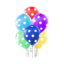 12 Inç Standart Boy Baskılı Balon 50 Adet Karışık Puantiyeli Beyaz