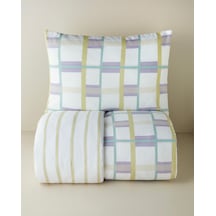 English Home Pop Grid Kolay Ütülenir Tek Kişilik Nevresim Seti 160x220 Cm Lila-yeşil