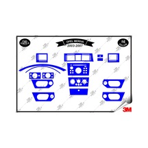 Opel Meriva 2003-2007 Torpido Konsol Trim Göğüs Maun Kaplama Set 16 Parça Mavi