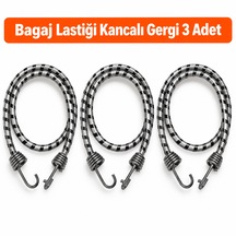 Bagaj Lastiği Kancalı Gergi 3 Adet / 90 Cm Bagaj Halatı