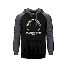 Mighty Micks Gri Renk Reglan Kol Kapşonlu Sweatshirt Gri