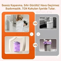 Otomatik Hareket Sensörlü Çöp Kovası, Banyo Çöp Kovası, Çocuk Odası Çöp Sepeti, Çöp Kutusu, 2 Adet 1.5 V Aa Pil, Piller Pakete Dahil Değildir 9 Litre - 15x22x32 Cm