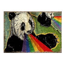 Tablomega Ahşap Mdf Puzzle Yapboz Panda Ve Gökkuşağı