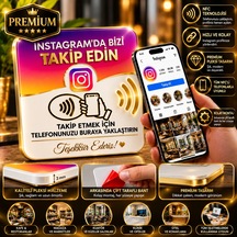 Premium Nfc Instagram Takip Kartı Premium Tasarım İşletmeler İçin Pleksi Kart
