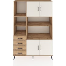 Hyperion Dolap 8 Raflı 4 Çekmeceli 4 Kapaklı 132x44x195 Çam-aytaşı/çam Aytası/atlas Çam