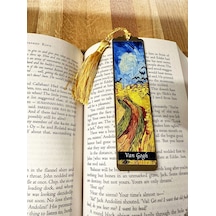 Sanatsal Tablo Temalı Metal Kitap Ayracı Van Gogh-buğdaylar Ve Kargalar