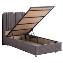Paul Ikili Set, Tek Kişilik Baza Başlık Seti - Antrasit 90 x 190