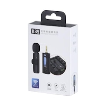 K35 Wireless Microphone Kablosuz Yaka Mikrofonu 360 Çok Yönlü Gürültü Azaltma Type-c Android Akıllı Telefon İle Uyumlu Youtube İçin Tablet Facebook Canlı Akış Video Kaydı Vlog Röportaj Uyumlu