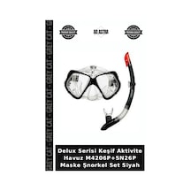 Delux Serisi Keşif Aktivite Havuz M4206p+sn26p Maske Şnorkel Set Siyah