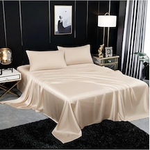 Metin Ev Premium 120 Tel Pamuk Saten Lastiksiz Çarşaf Seti 2 Y Bej