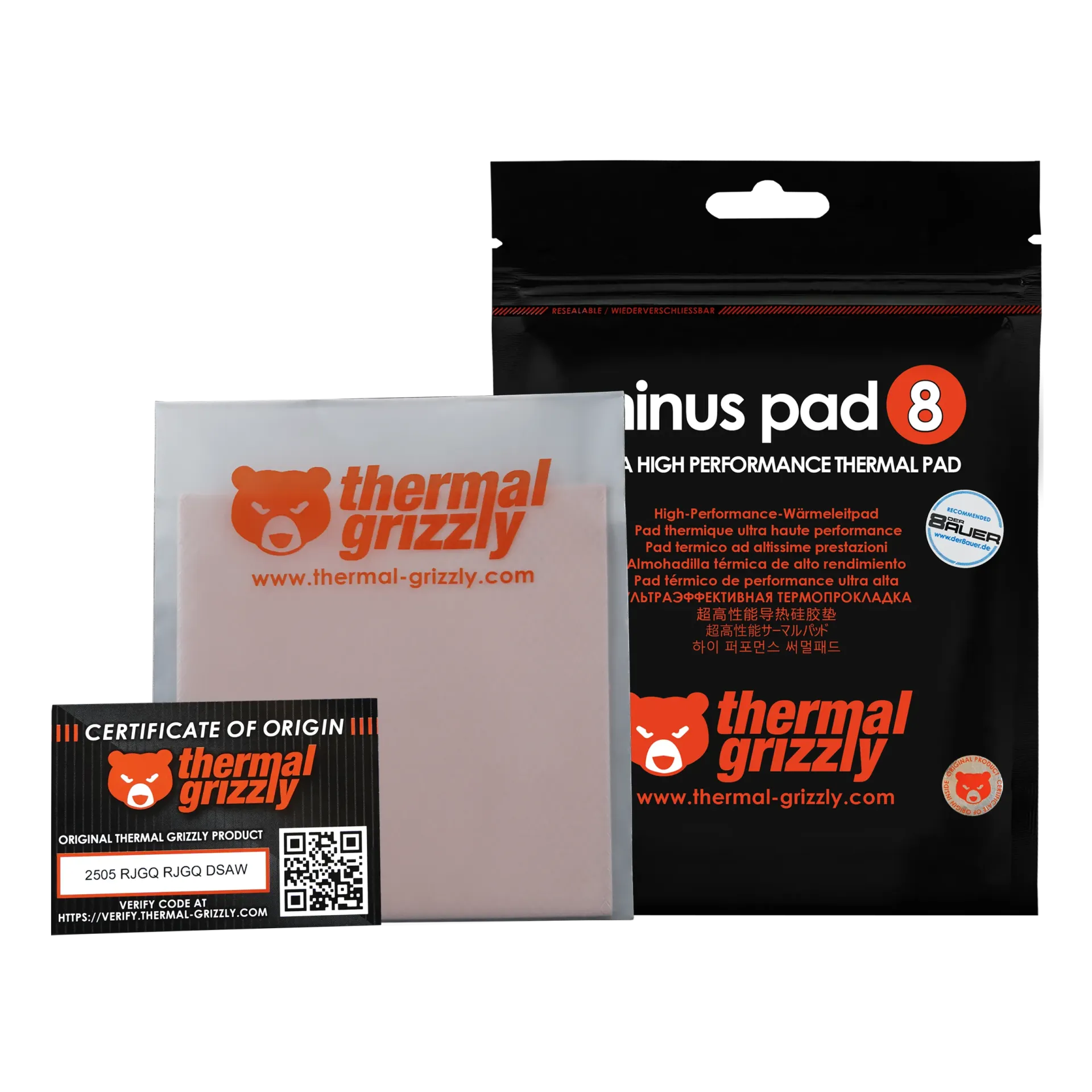 Thermal Grizzly Minus Pad 8 - 100x 100x 0,5 Mm Tg-mp8-100-100-05-2r 100 x 100 x 0.5 MM