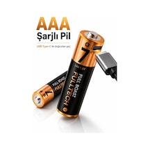 Şarjlı Pil 2 Li Set Aaa Fp29 800mwh 1.5v Type-c Şarjlı Lityum Pil Uzun Ömürlü Hızlı Şarj