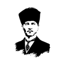 Mustafa Kemal Atatürk Oto Sticker Siyah 15 7 Cm