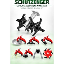 Schutzenger Hp-98 Benzinli Ot Çalı Çim Biçme Makinesi Çapalama Aparatı 8 Başlık Tırpan Motoru Bahçe Eşeleme