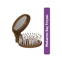 Beauty Makaron Saç Fırçası - 3d Esnek, Aynalı, Çanta Boy - Compact Detangler Kahverengi