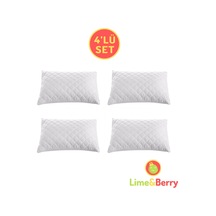 Lime&berry 4'lü Set Yastık Koruyucu, Kapitone Desenli Yastık Alezi, 50 X 70 Cm Beyaz