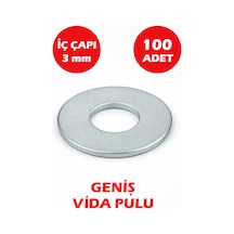 3 Mm Delikli Geniş Pul 100 Adet 1