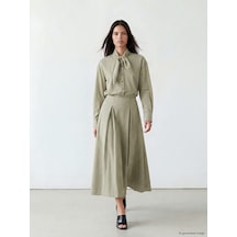 Lcw Modest Kahverengi Ekose Pileli Etek