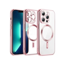 Apple iPhone Uyumlu 13 Pro Max Kılıf Kross Magneticsafe Kapak - Rose İtdark31050