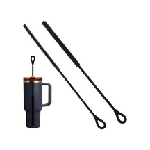 Skycity 2 Adet 25cm Silikon Pipet Temizleme Fırçası - Esnek Çelik Çekirdekli, Yeniden Kullanılabilir, Uzun Saplı Yumuşak Tüylü, Cam Pipetler Ve Karıştırma Bardakları İçin 6mm+9mm Siyah