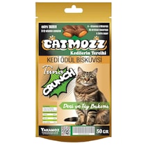 Catmozz Crunch Deri Tüy Bakımı Dışı Çıtır İçi Yumuşak Ton Balıklı Kedi Ödülü 50 G