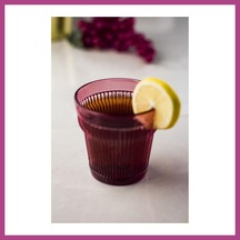 Gees Global Akrilik Mürdüm 6'lı Kısa Bardak & Su Meşrubat Kahve Yanı Bardağı 300 Ml Cam Değildir Gbzs