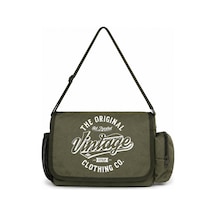 Sevbano Vintage Tasarım Baskılı Unisex Okul, Spor, Ofis Çok Amaçlı Postac Haki