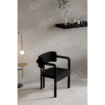 Avvio Sophia Tokyo Sandalye Siyah Mutfak Salon Yemek Odası Sandalyesi Demonte Metal Ayak