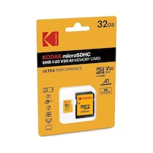 Kodak 32gb Micro Sd Uhs-ı U3/v30/a1 Hafıza Kartı + Adaptör Sarı