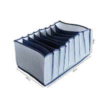 Serstil 8 Gözlü Çekmece Içi Lacivert Çizgili Düzenleyici Organizer - Large 24 X 37 X 18 Mavi