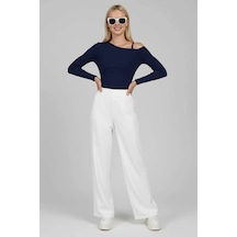 Tek Omuz İpli Bluz Lacivert T4328 Lacivert