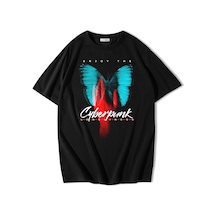 Brz Collection Unisex Oversize Enjoy The Cyberpunk T-shirt-siyah Siyah