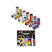 Carnaval Socks 7'li Happy Socks Renkli Desenli Tasarım Çorap Renkli